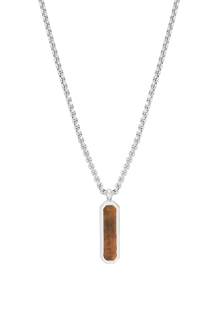 Men's Gemstone Tag Pendant Necklace - Image 3