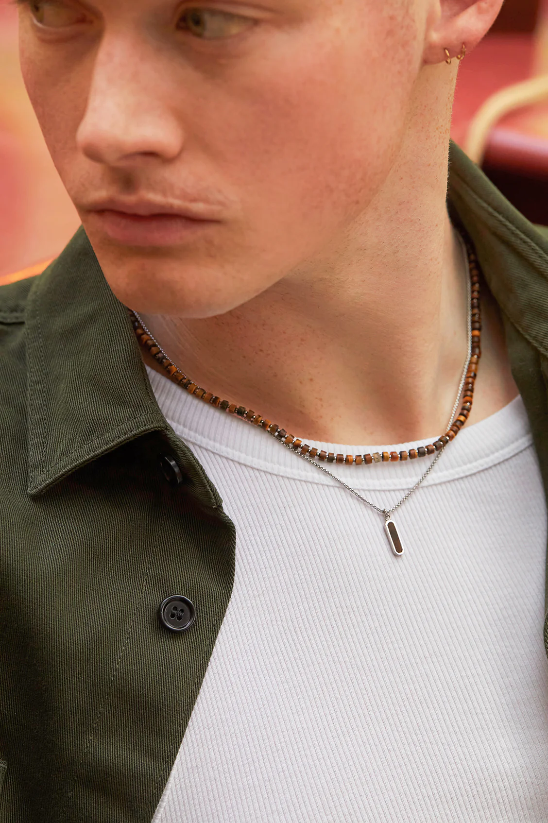Men's Gemstone Tag Pendant Necklace - Image 5