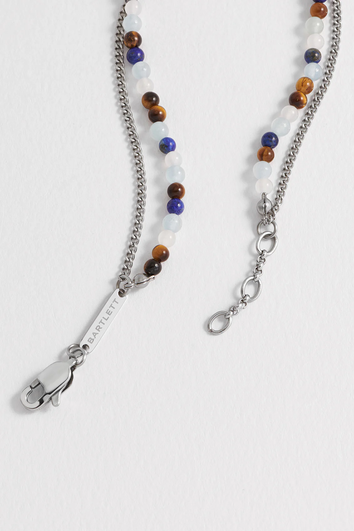 Men's Mixed Gemstone and Chain Duo Bracelet - Image 5