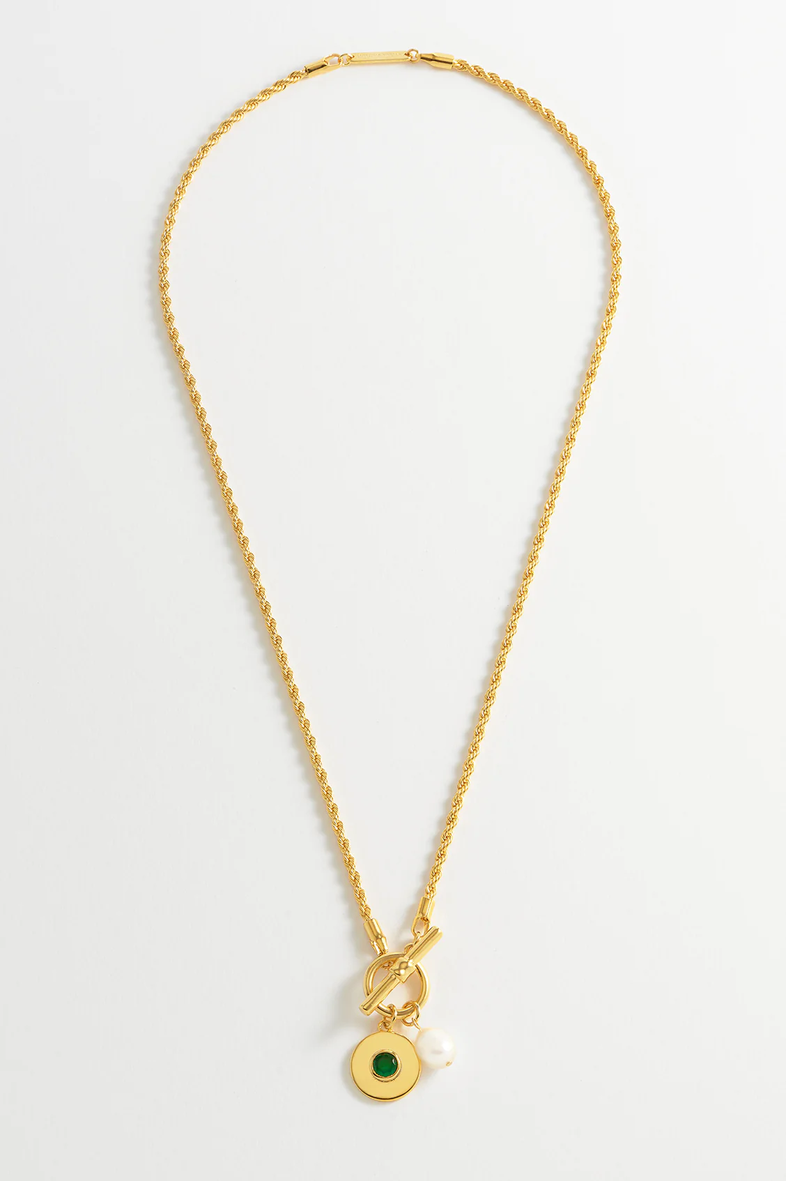 Pearl CZ T-Bar Rope Necklace - Image 5