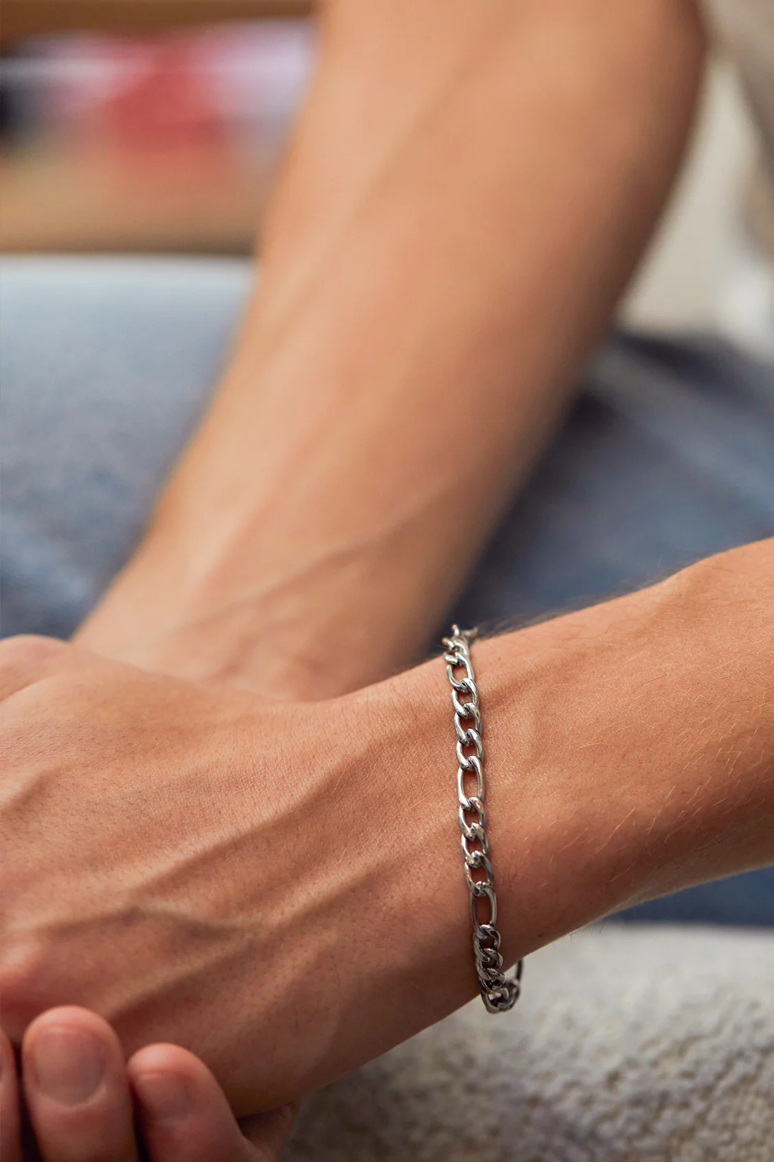 Men's Figaro Chain Bracelet - Image 5