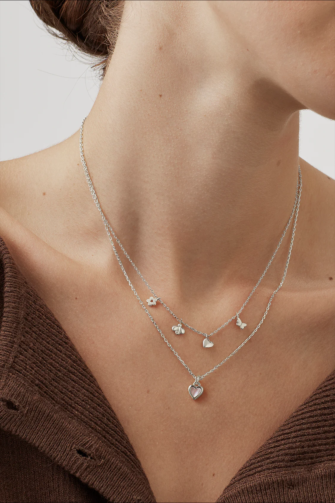 Bee and Butterfly Charm Necklace - Image 2