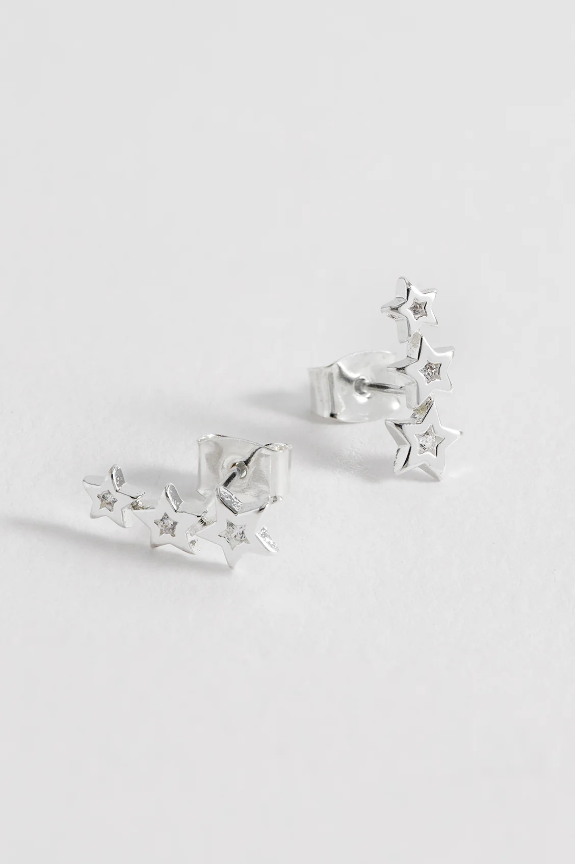 CZ Star Crawler Stud Earrings