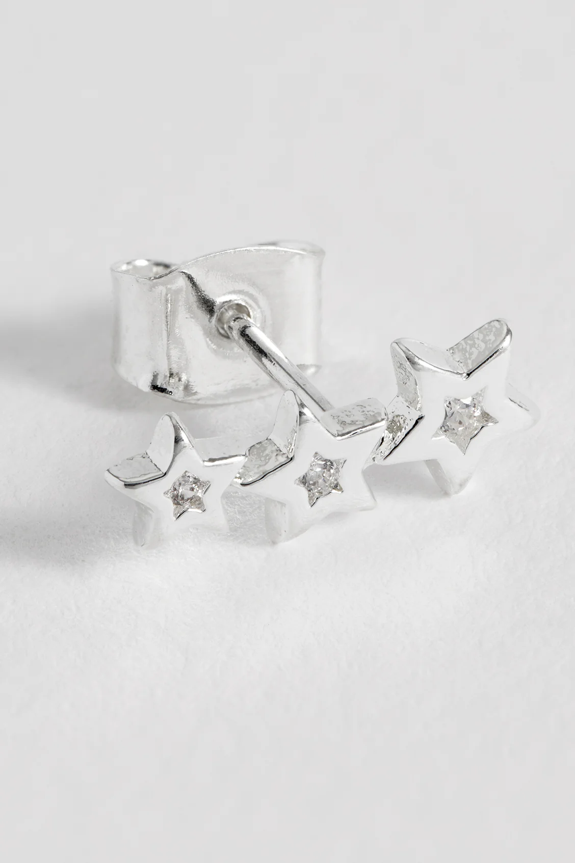 CZ Star Crawler Stud Earrings - Image 4
