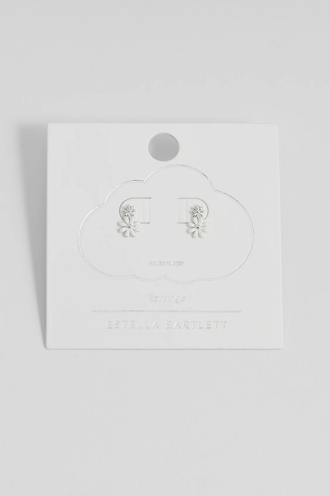White Enamel Double Flower Studs - Image 5