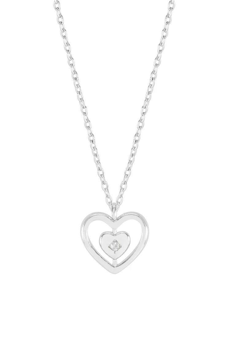 Enveloped CZ Heart Necklace - Image 3