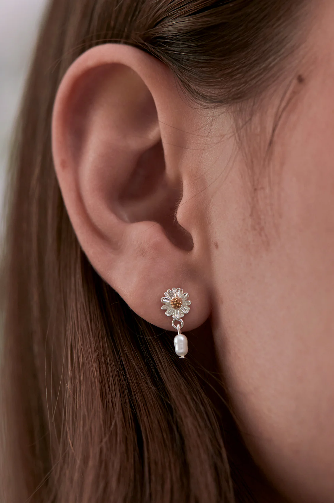 Wildflower Pearl Drop Studs - Image 2