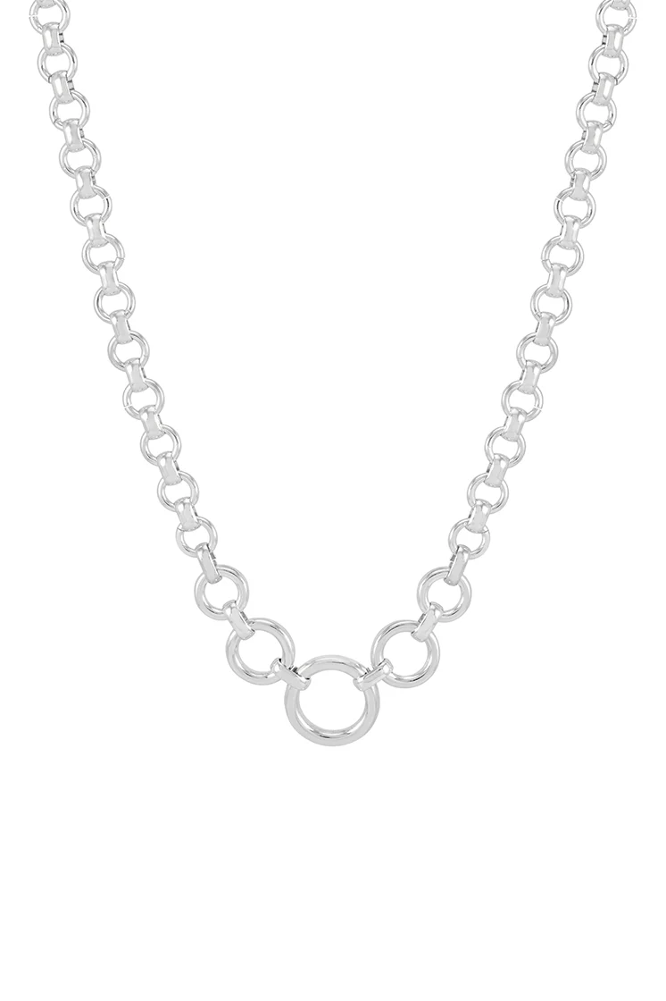 Graduated Round Link Chain Necklace - Image 3