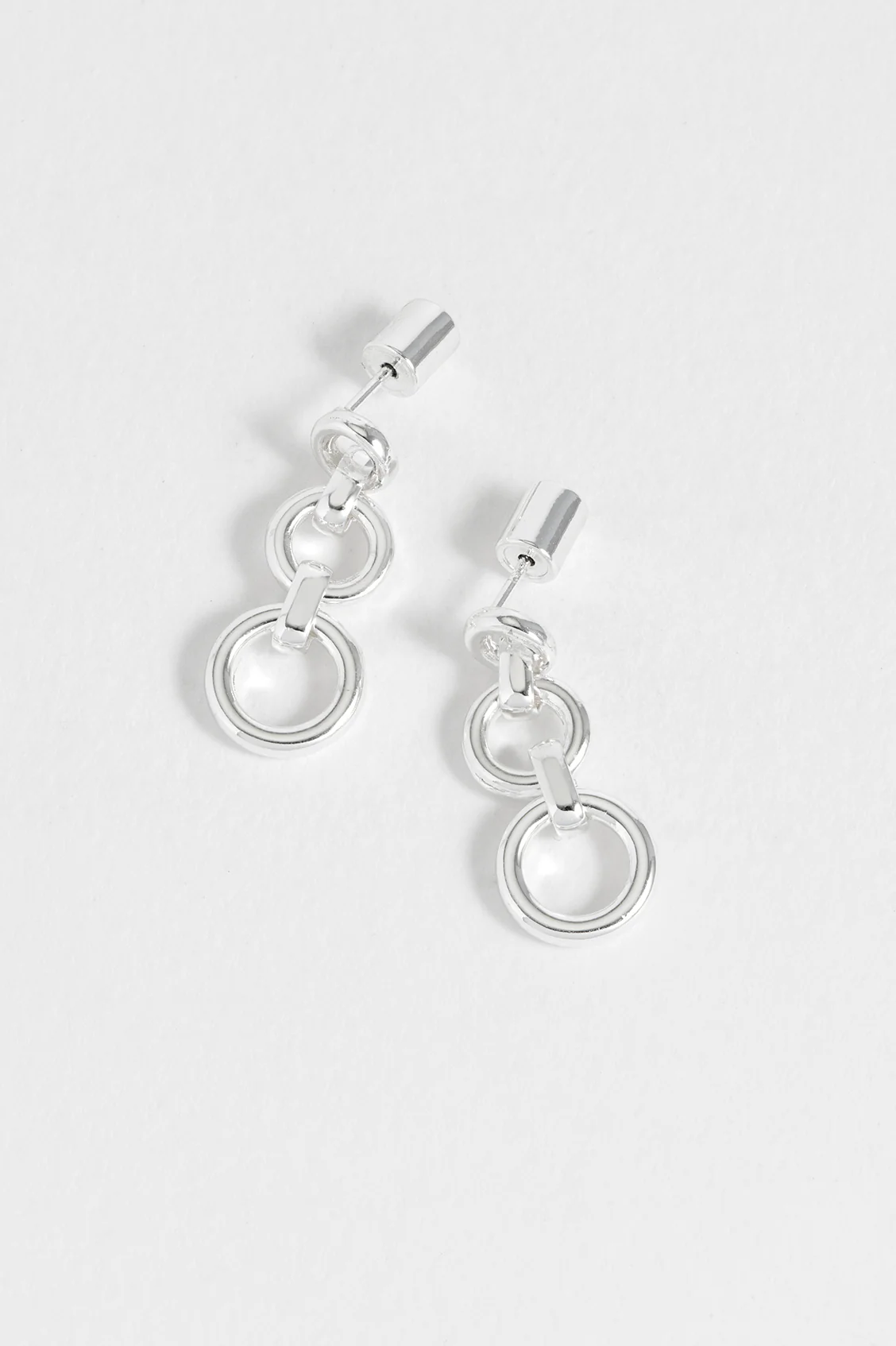 Graduated Round Link Drop Earrings - Image 4