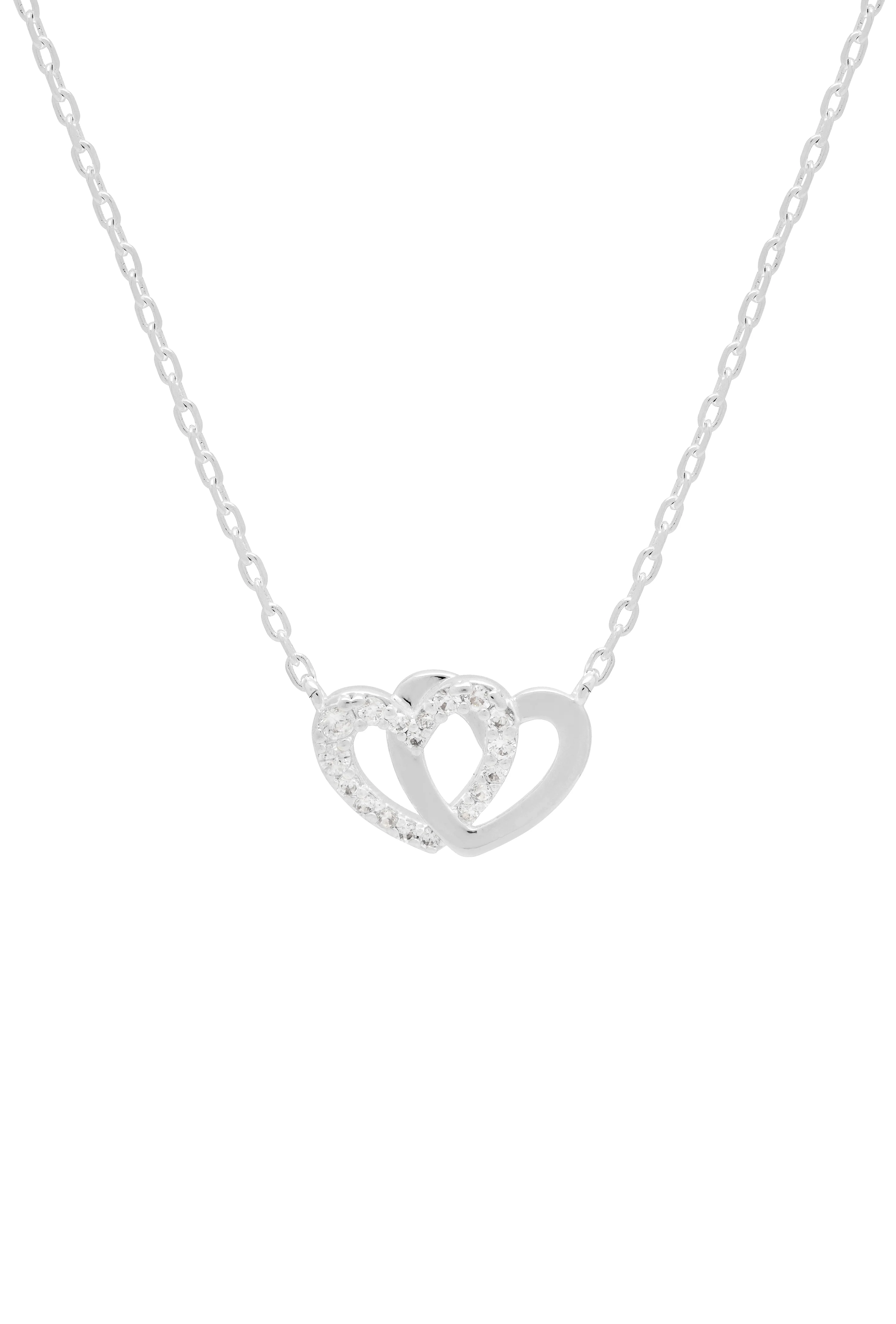 Interlocking Heart CZ Necklace - Image 3