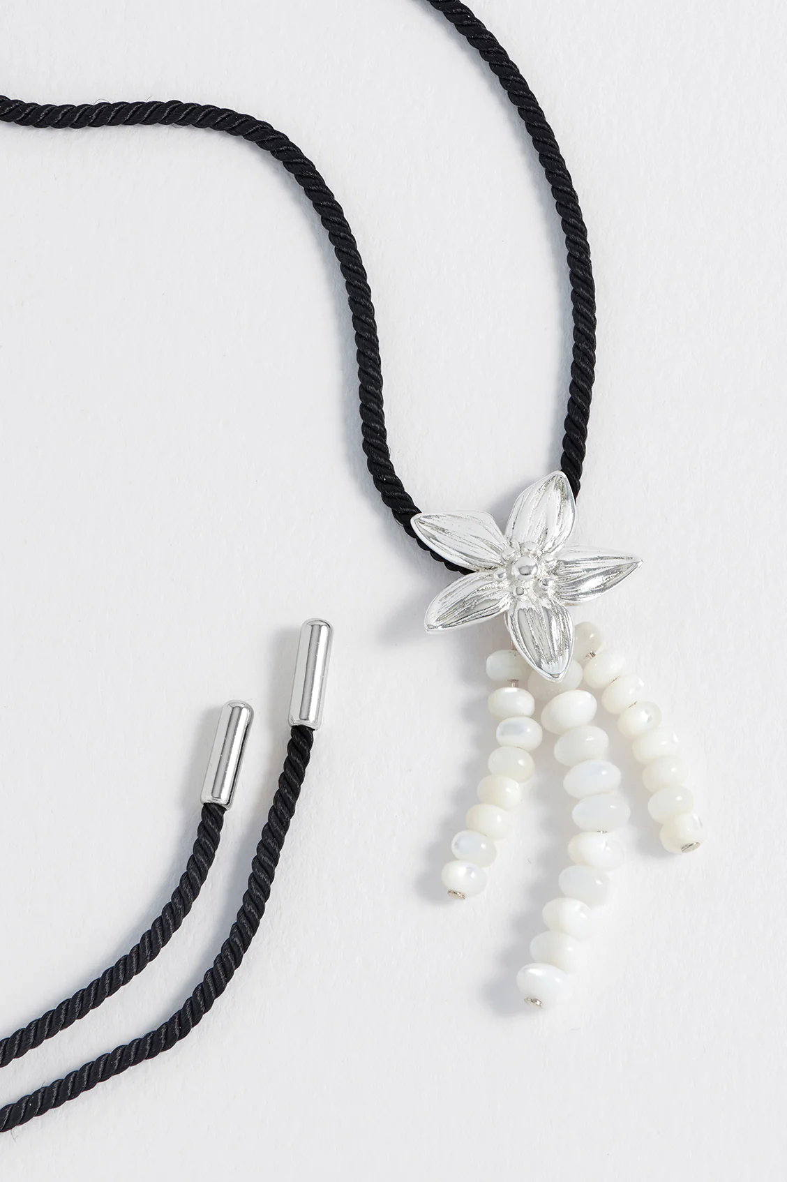 Pearl And Flower Cord Necklace - Image 5