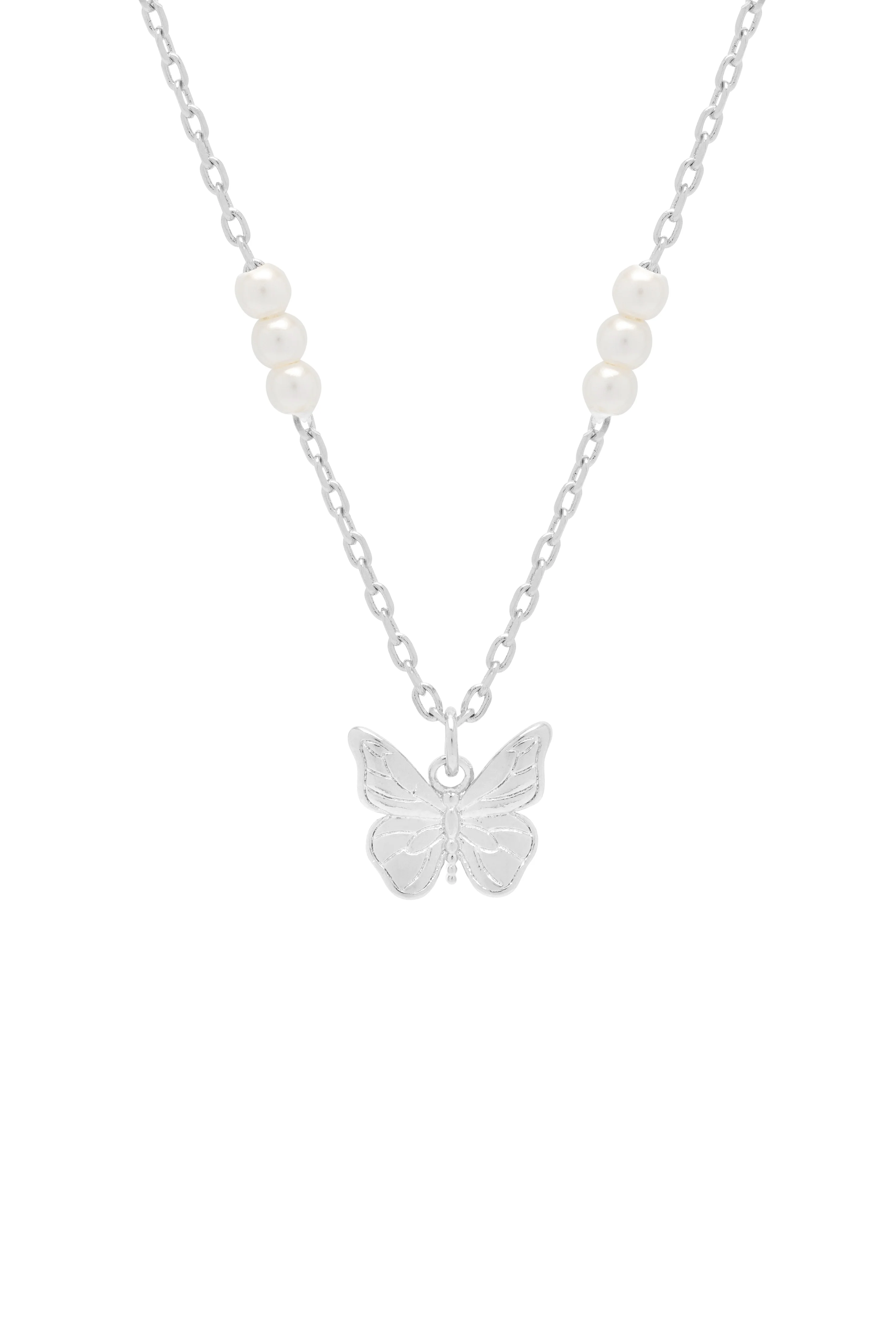 Pearl Butterfly Pendant Necklace - Image 3