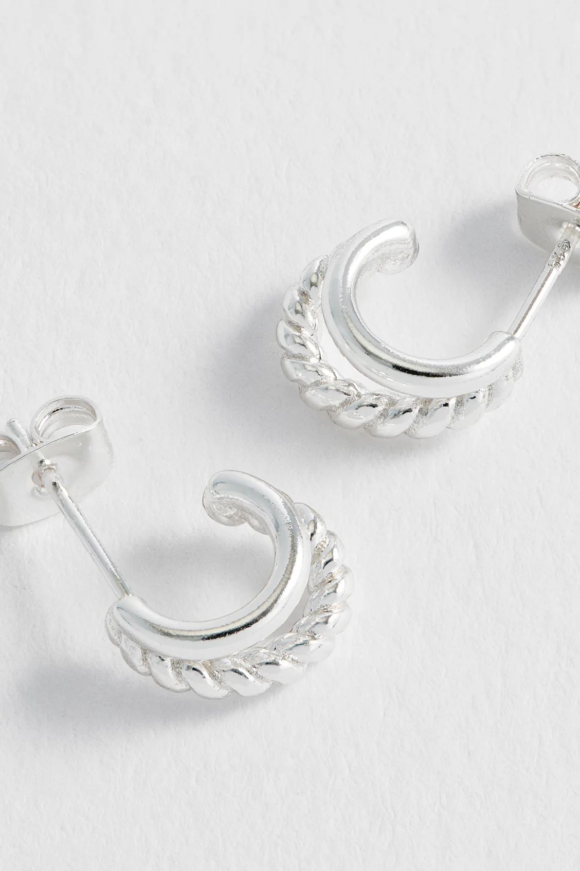 Plain And Twist Double Hoop Earrings - Image 4