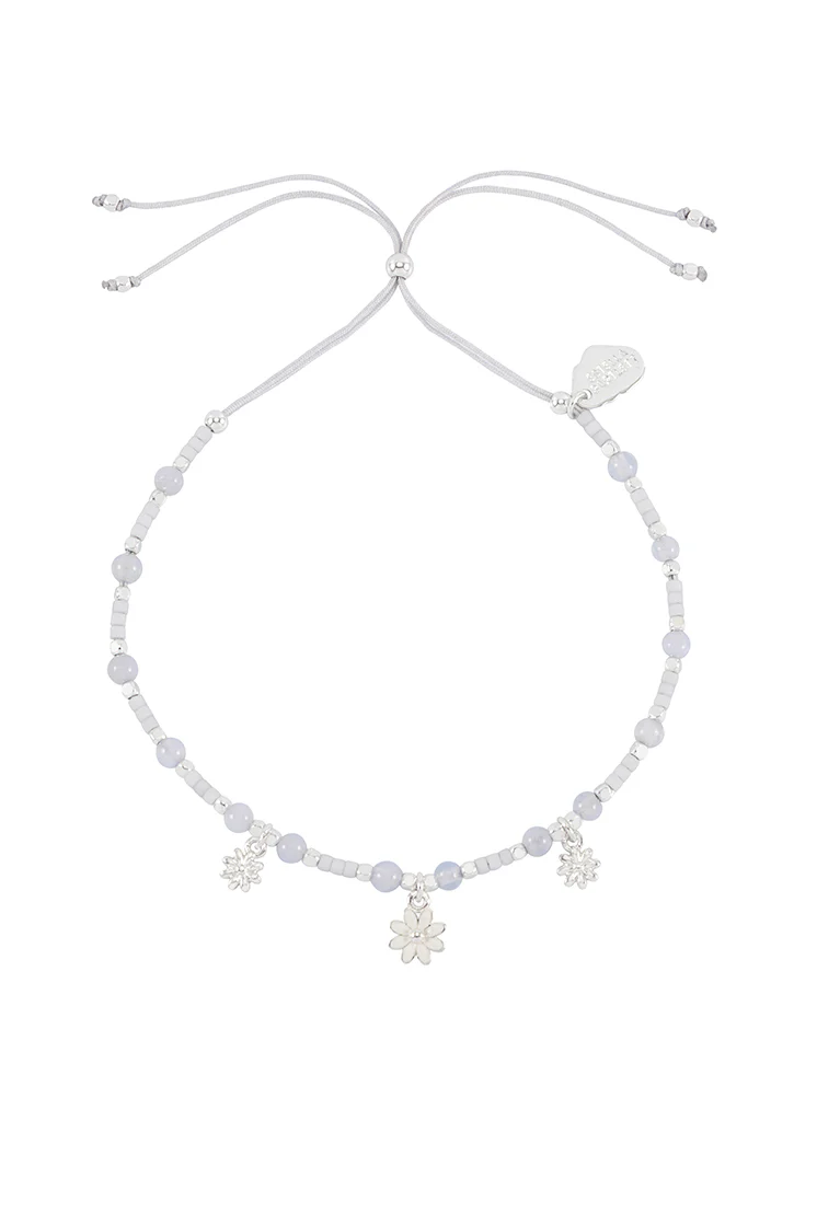 Triple Flower White Enamel Sienna Bracelet - Image 3