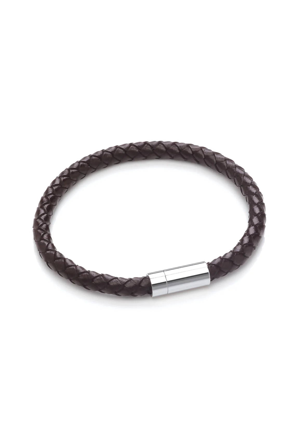 Men's Leather Single Plaited Wrap Bracelet - Image 3