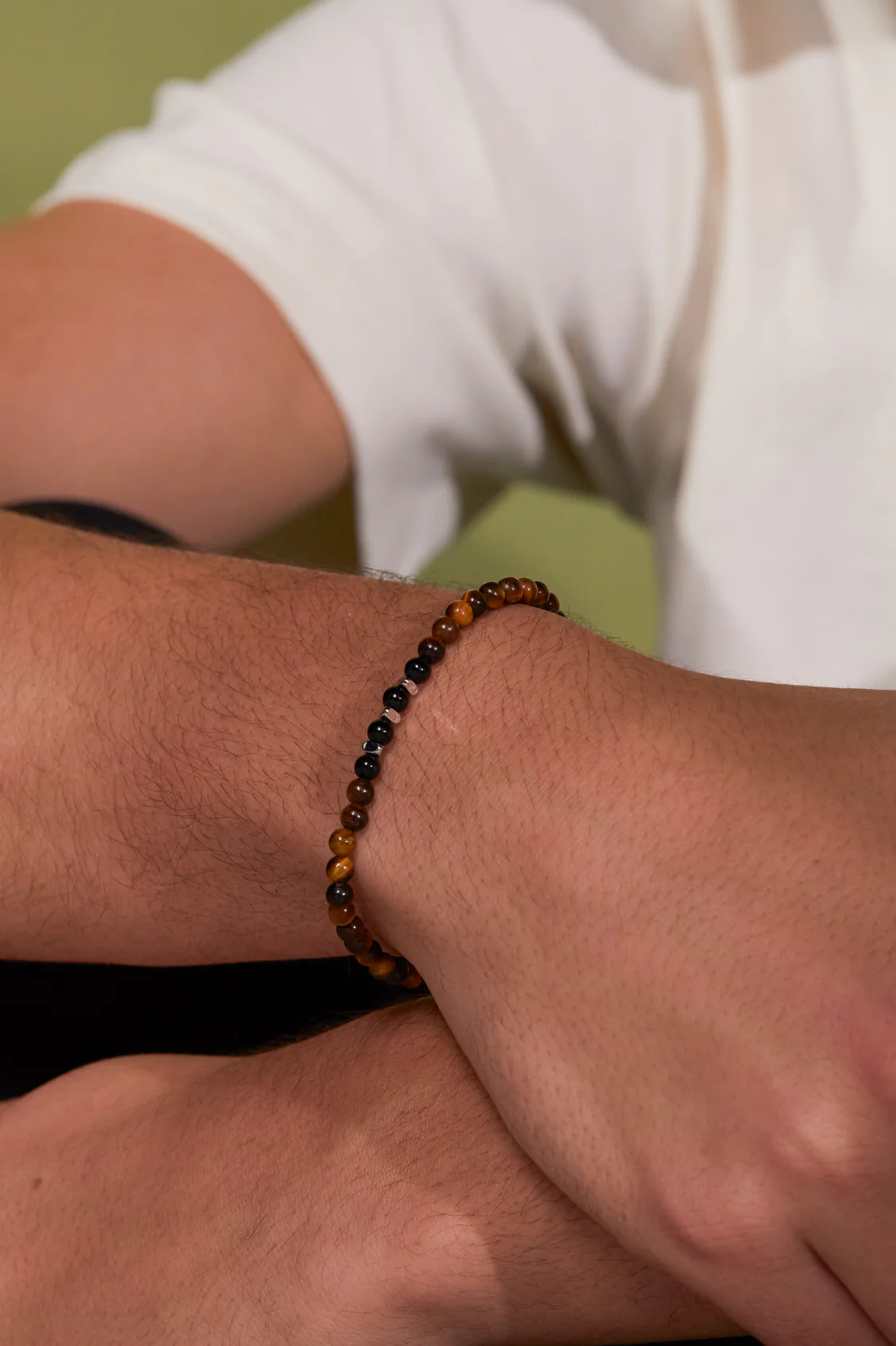 Men's Gemstone Beaded Bracelet - Image 2