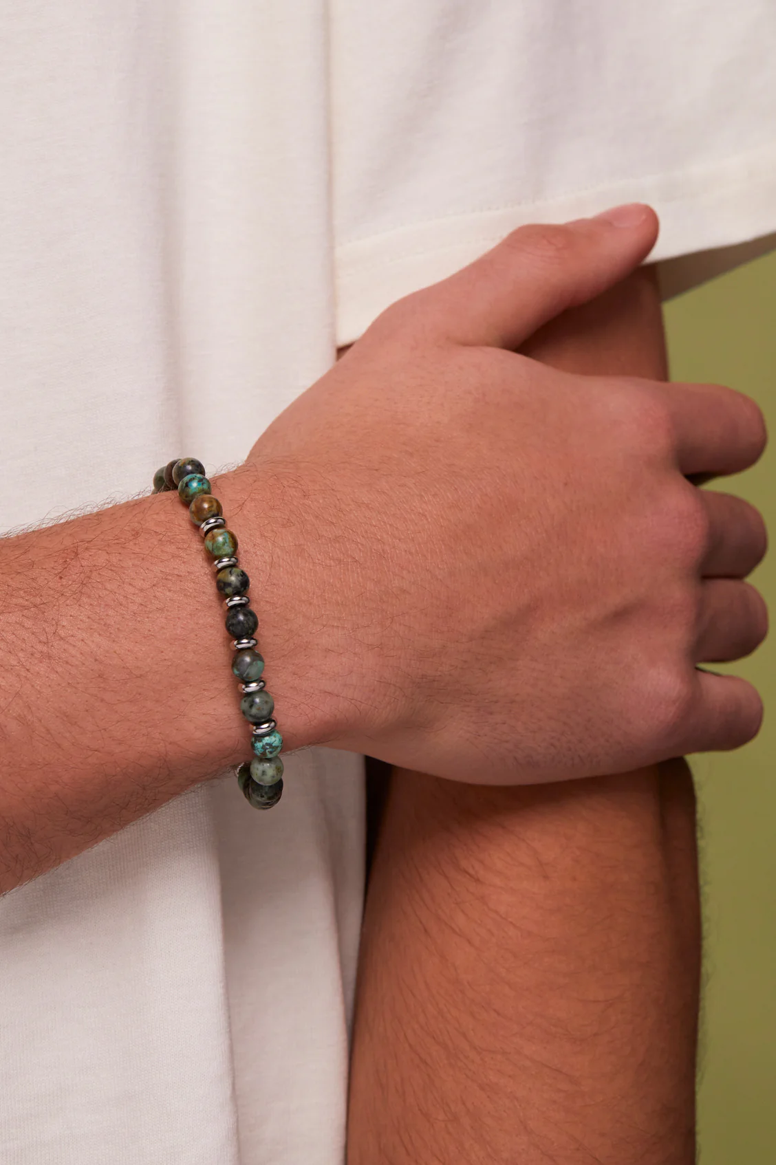 Men's Gemstone Beaded Bracelet - Image 2