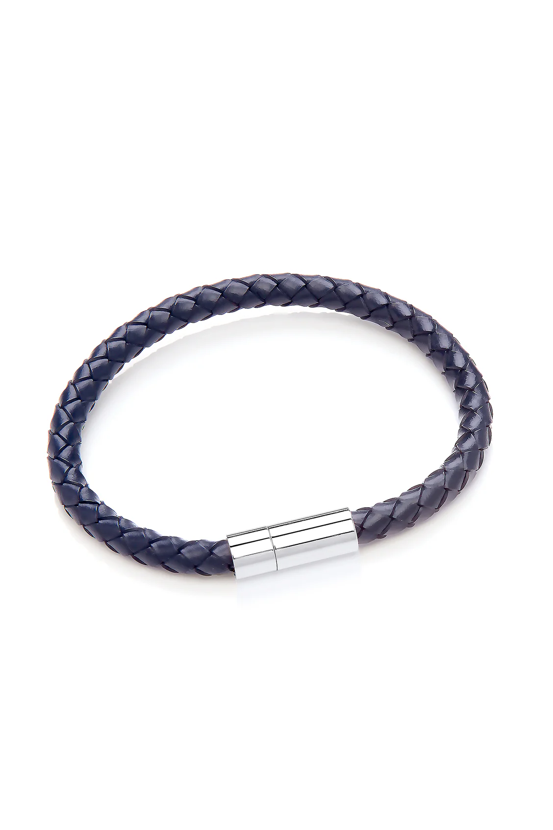 Men's Leather Single Plaited Wrap Bracelet - Image 3
