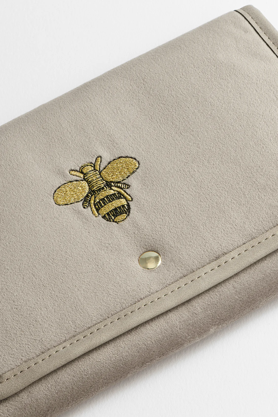 Embroidered Bee Folding Jewellery Pouch - Image 3