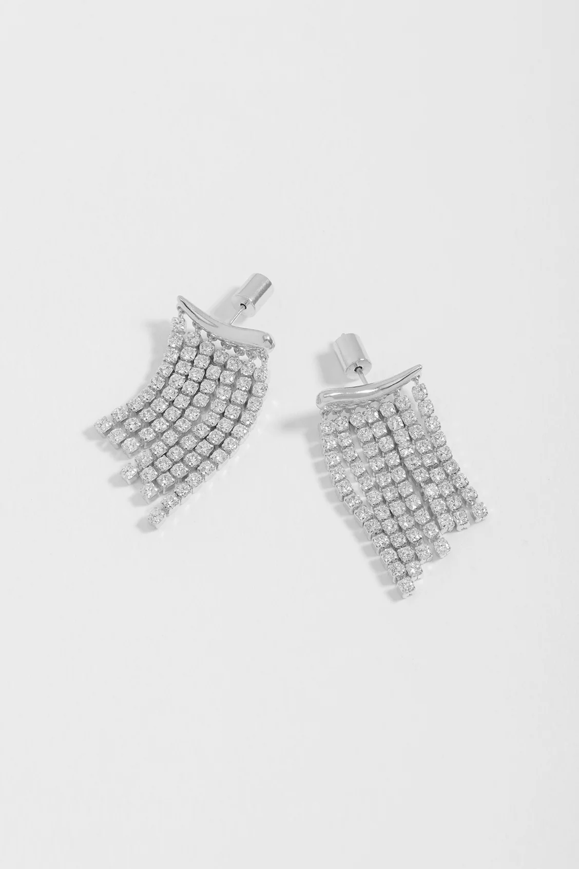 Tiered Tennis Chain Drop Earrings - Image 3