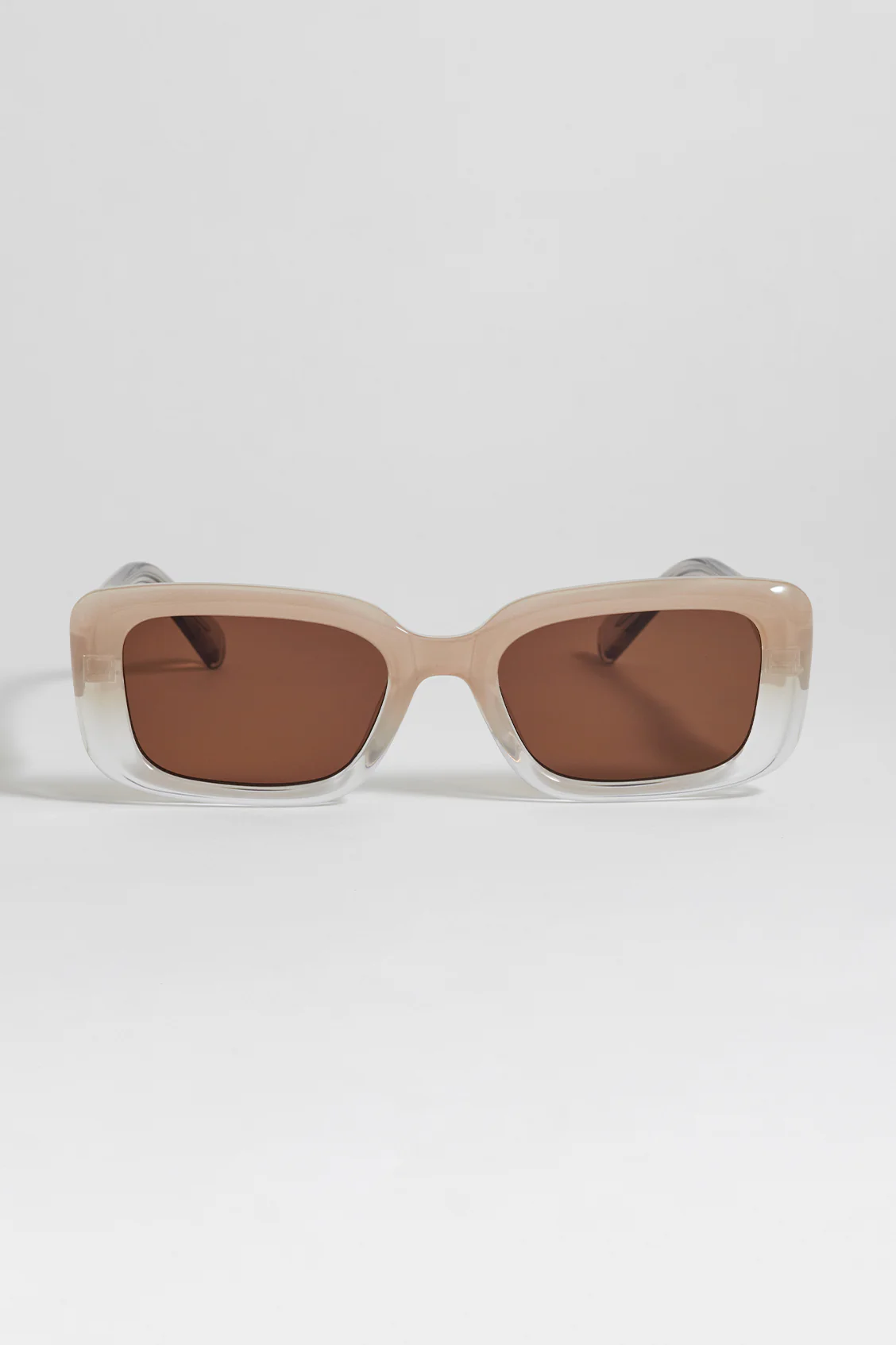 Vilnius Transparent Champagne Rectangle Women’s Sunglasses