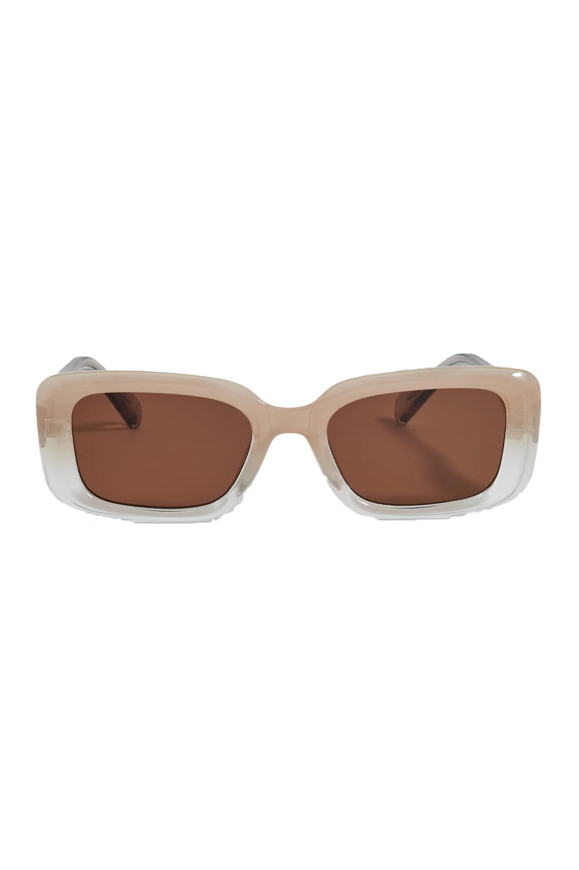 Vilnius Transparent Champagne Rectangle Women’s Sunglasses - Image 3