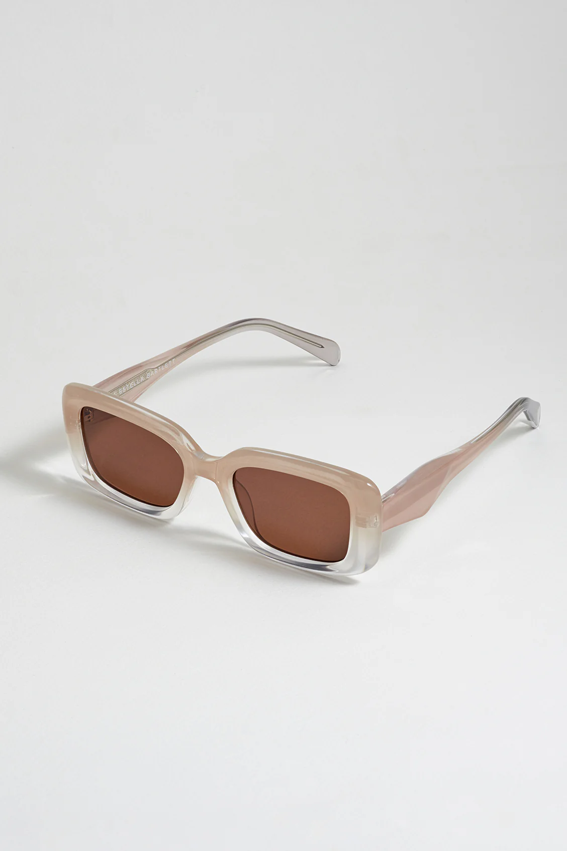 Vilnius Transparent Champagne Rectangle Women’s Sunglasses - Image 4