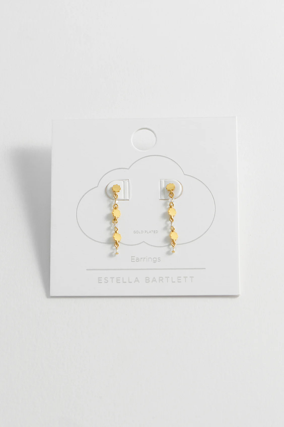 Triple Flower Crystal Drop Earrings - Image 5