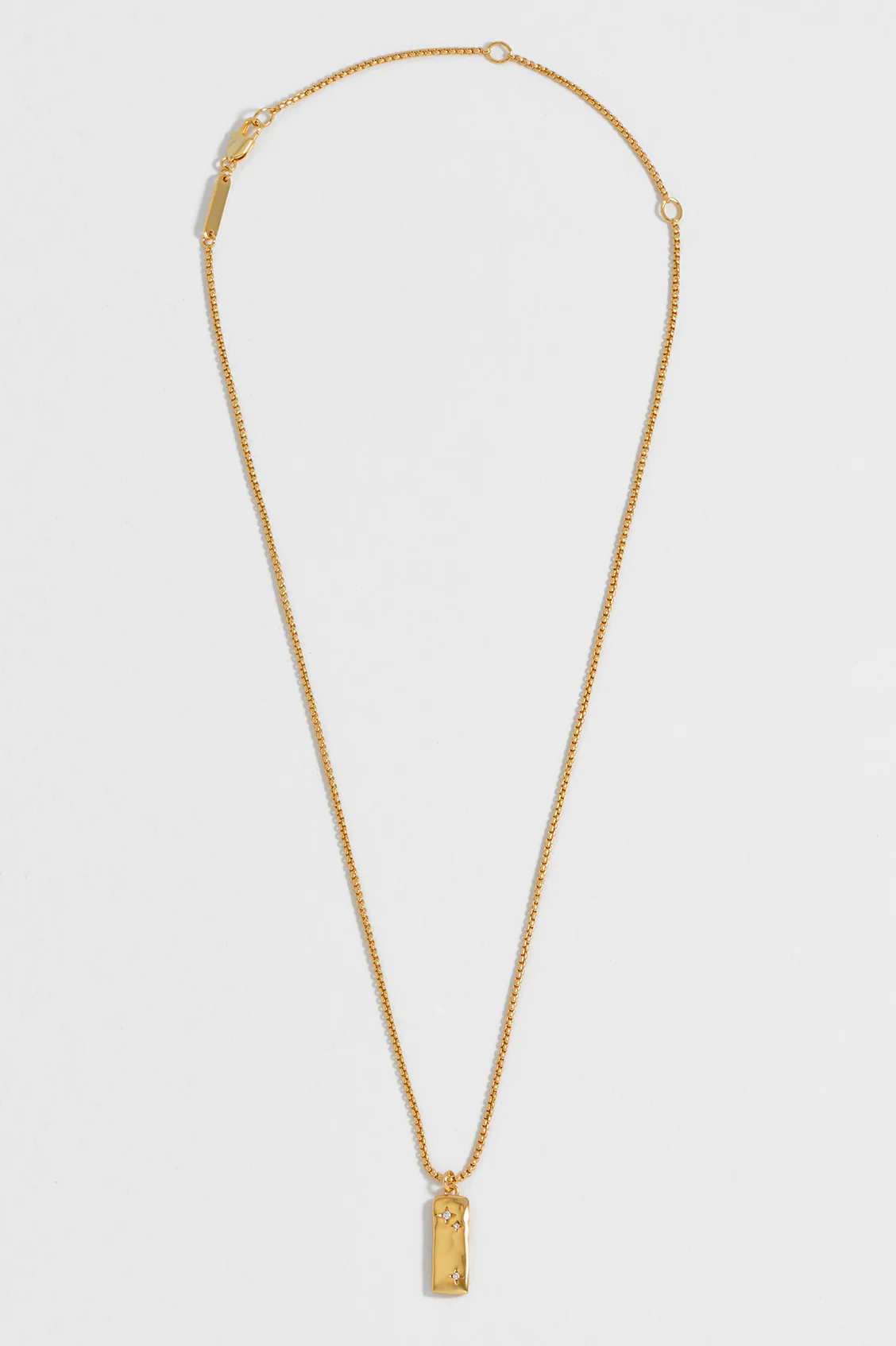 CZ Star Molten Tablet Pendant Necklace - Image 4