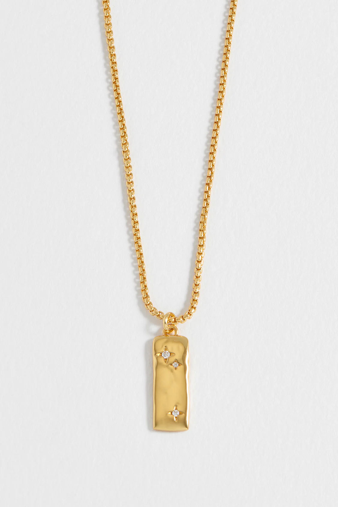 CZ Star Molten Tablet Pendant Necklace - Image 6
