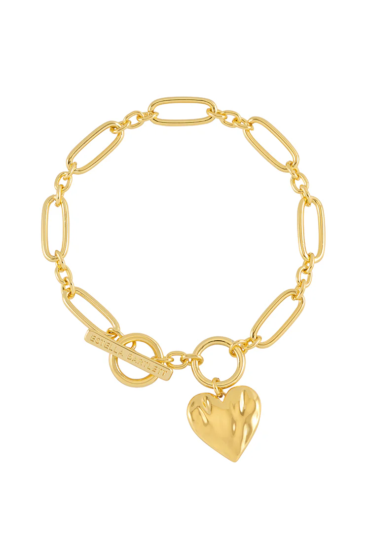Oversized Molten Heart T-Bar Bracelet - Image 3