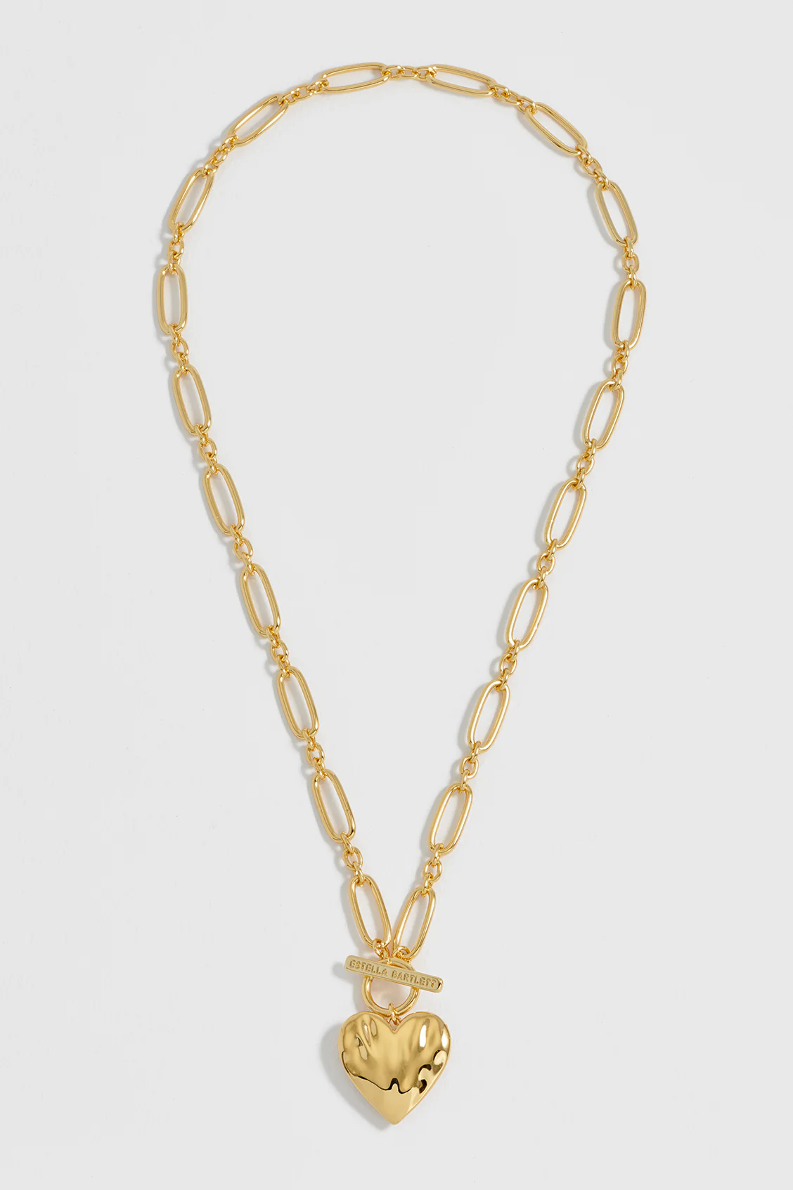 Oversized Molten Heart T-Bar Necklace - Image 4
