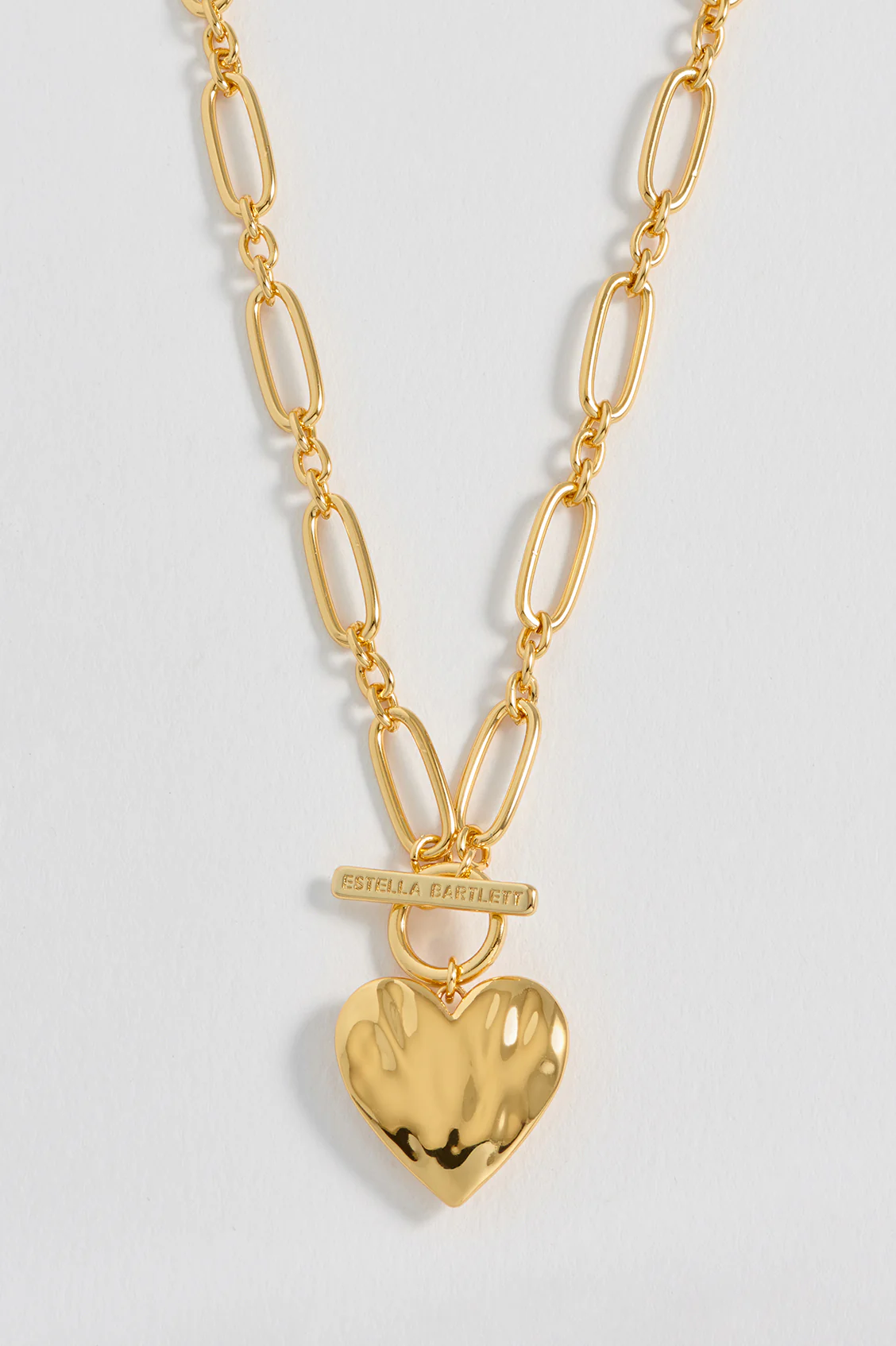 Oversized Molten Heart T-Bar Necklace - Image 6
