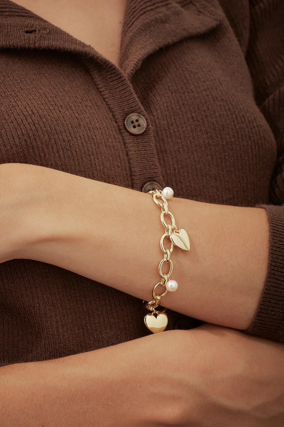 Pearl and Heart Charm Bracelet - Image 5