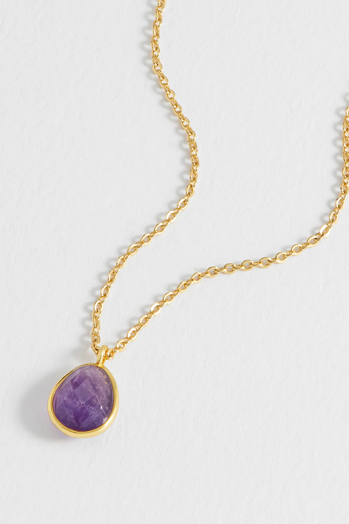 Wellness Faceted Amethyst Teardrop Necklace - Image 4