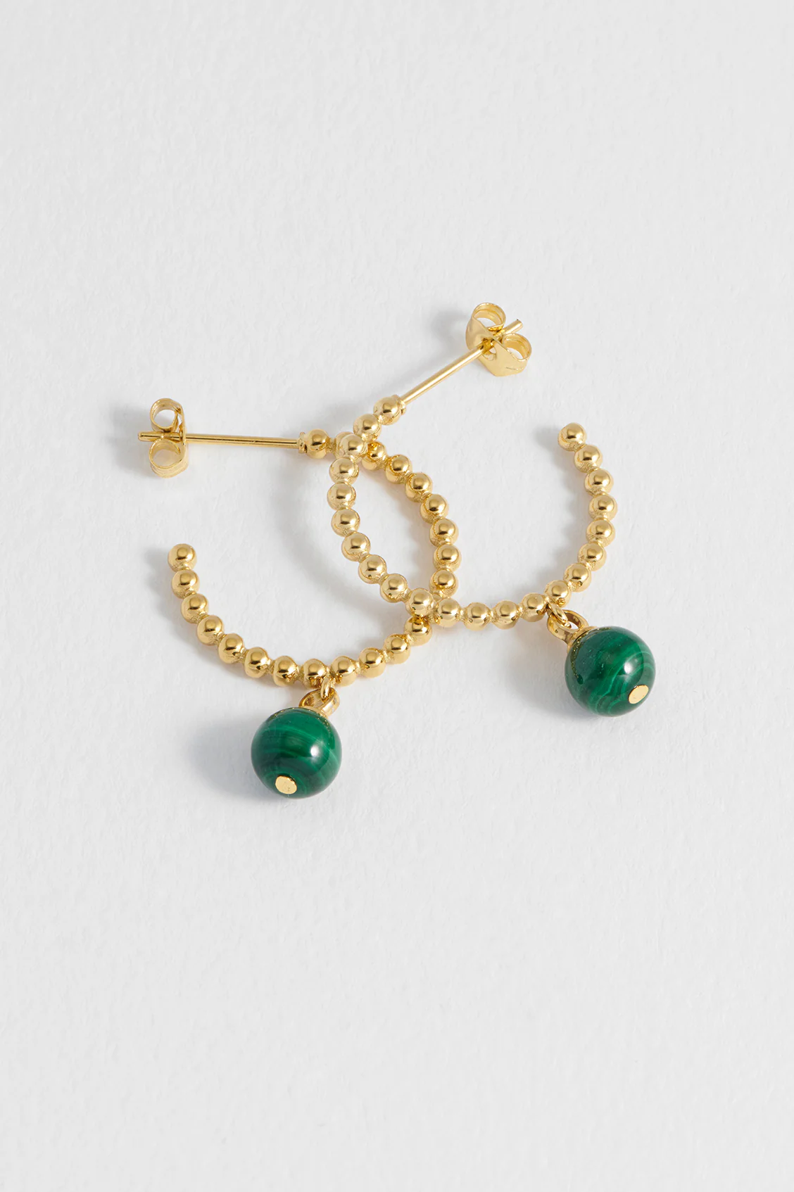 Wellness Malachite Drop Hoops - Image 5