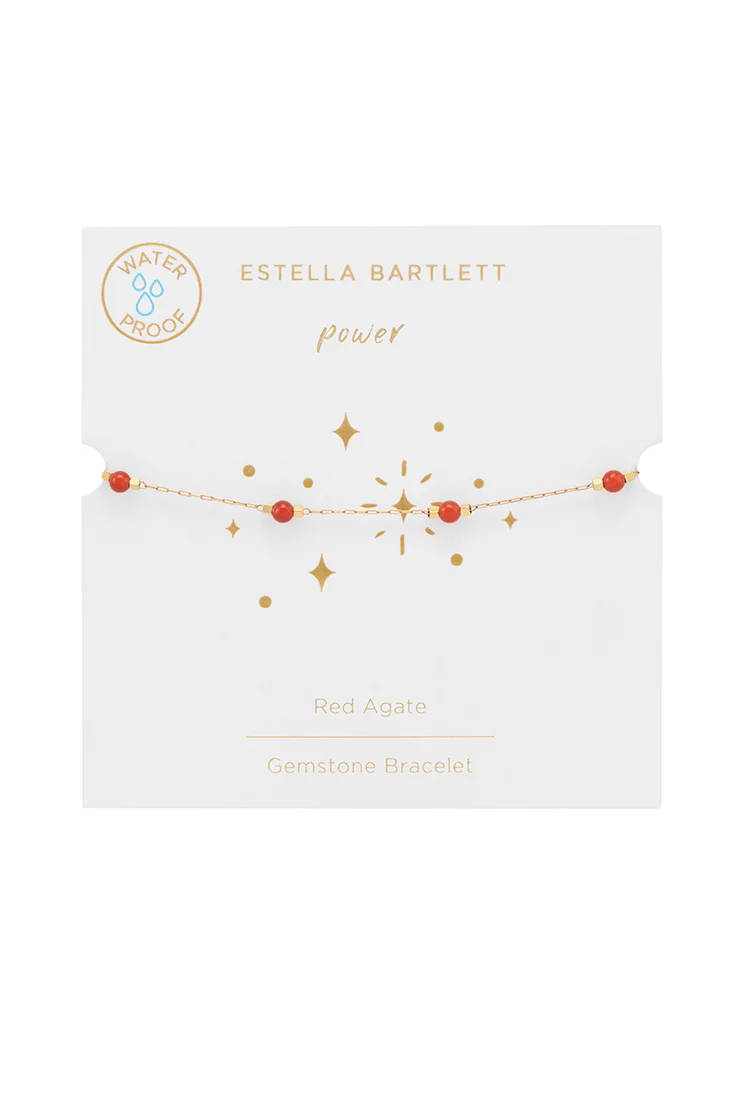Wellness Red Agate Beaded Chain Bracelet - Image 3