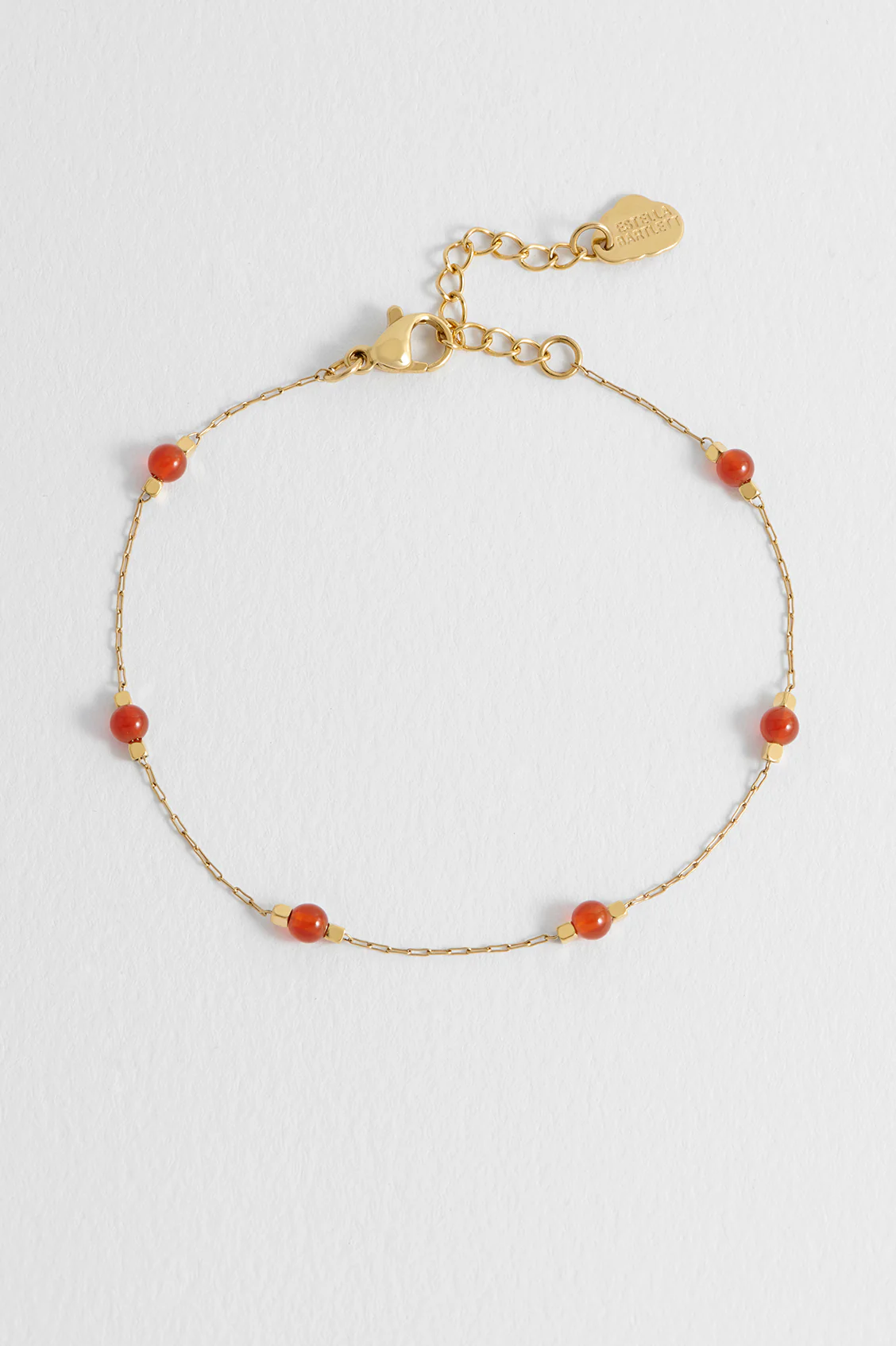 Wellness Red Agate Beaded Chain Bracelet - Image 4