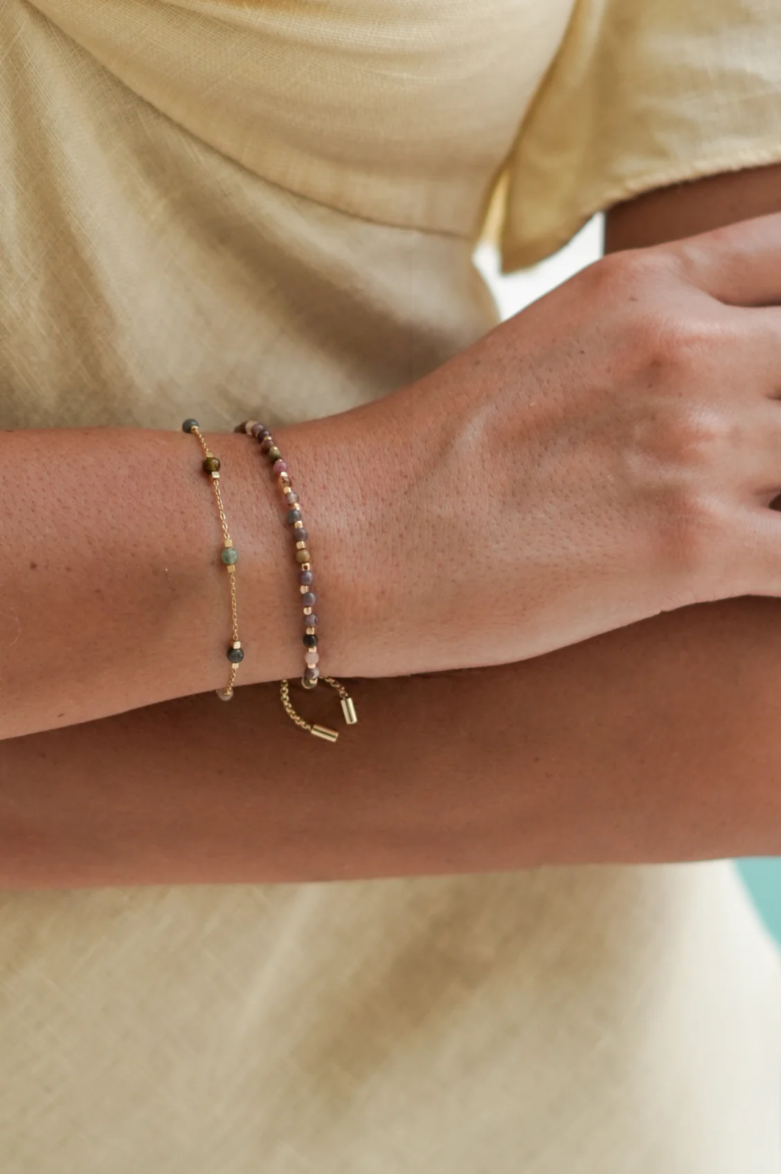 Wellness Tourmaline Beaded Chain Bracelet - Image 2