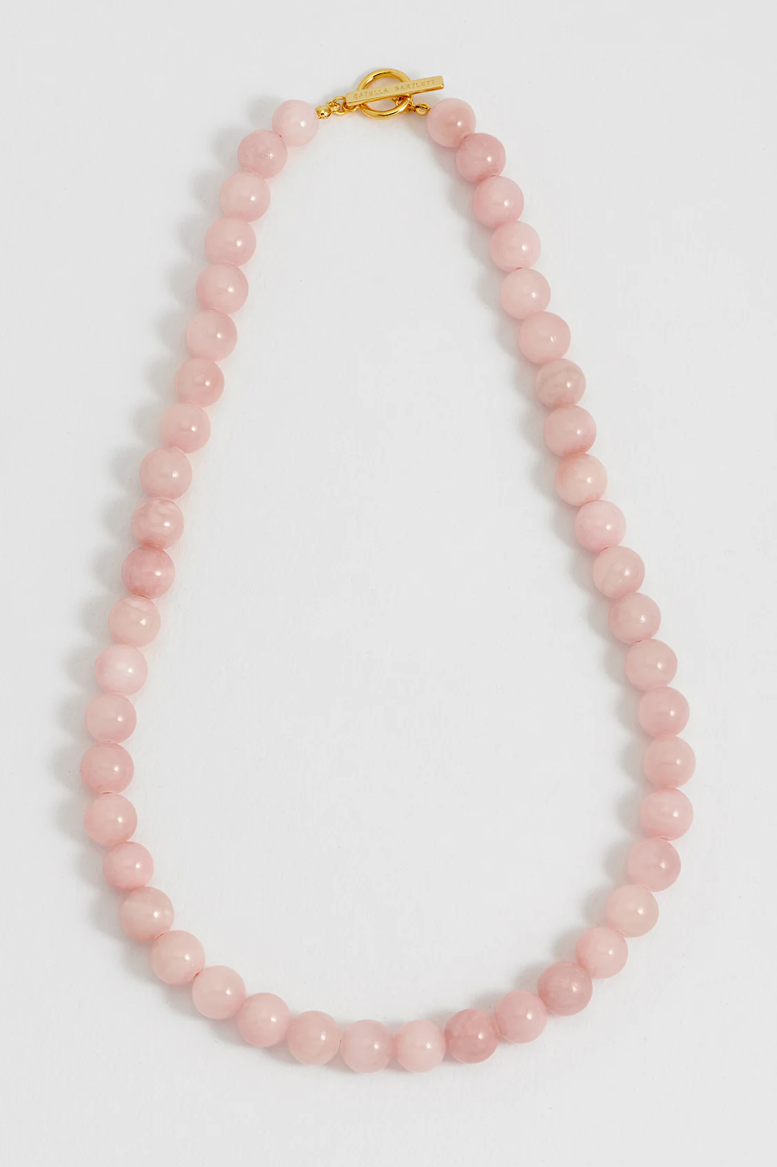 Chunky Rose Quartz T-Bar Necklace