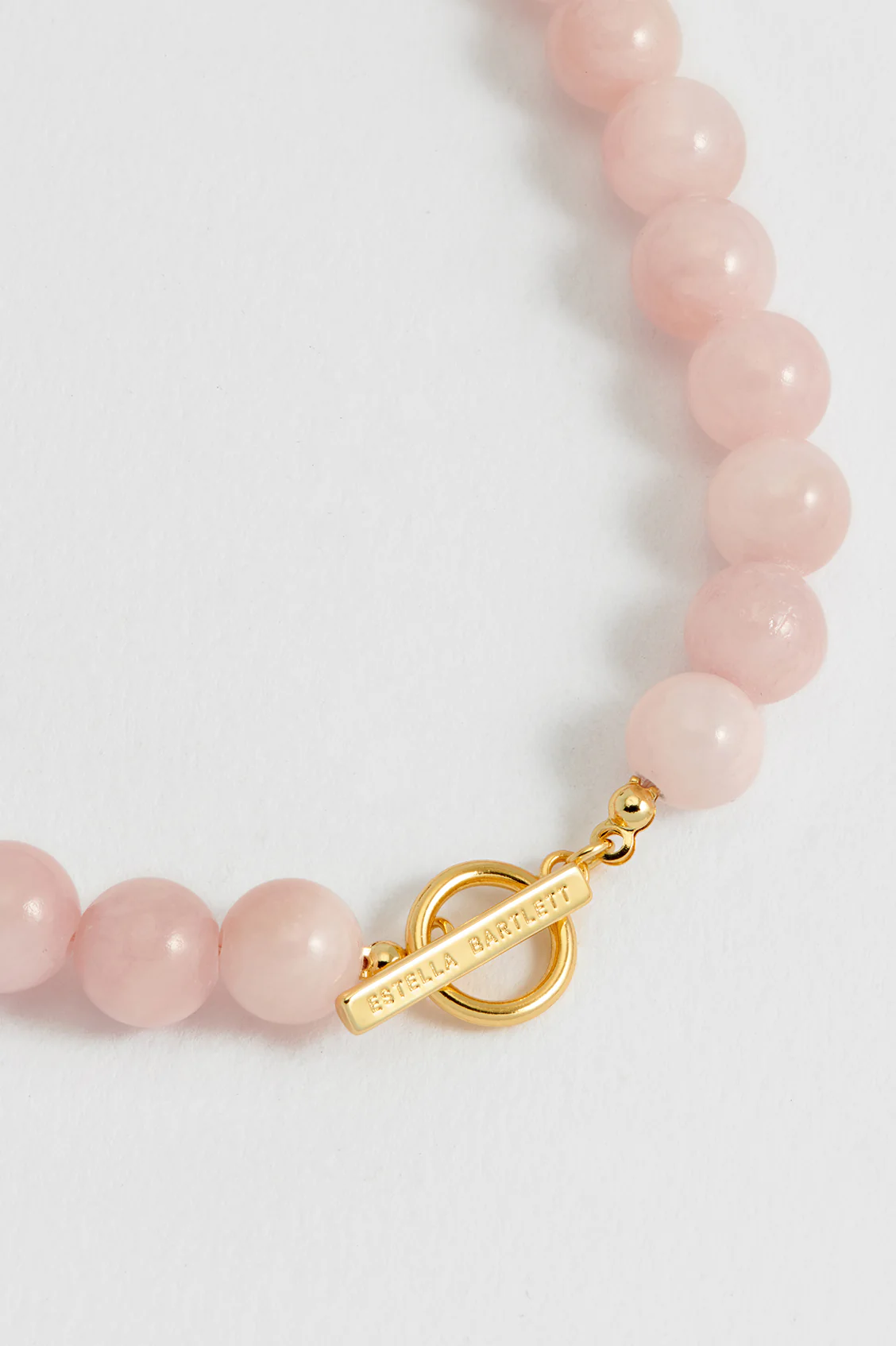 Chunky Rose Quartz T-Bar Necklace - Image 4