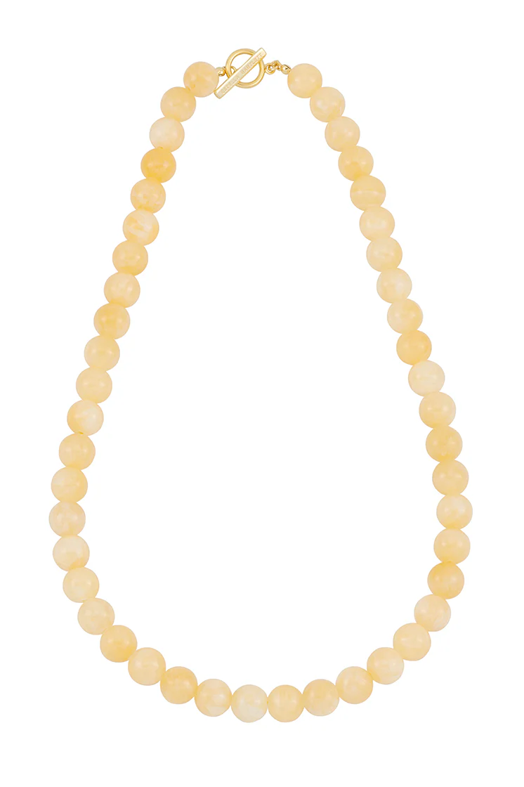 Chunky Yellow Quartz T-Bar Necklace - Image 3