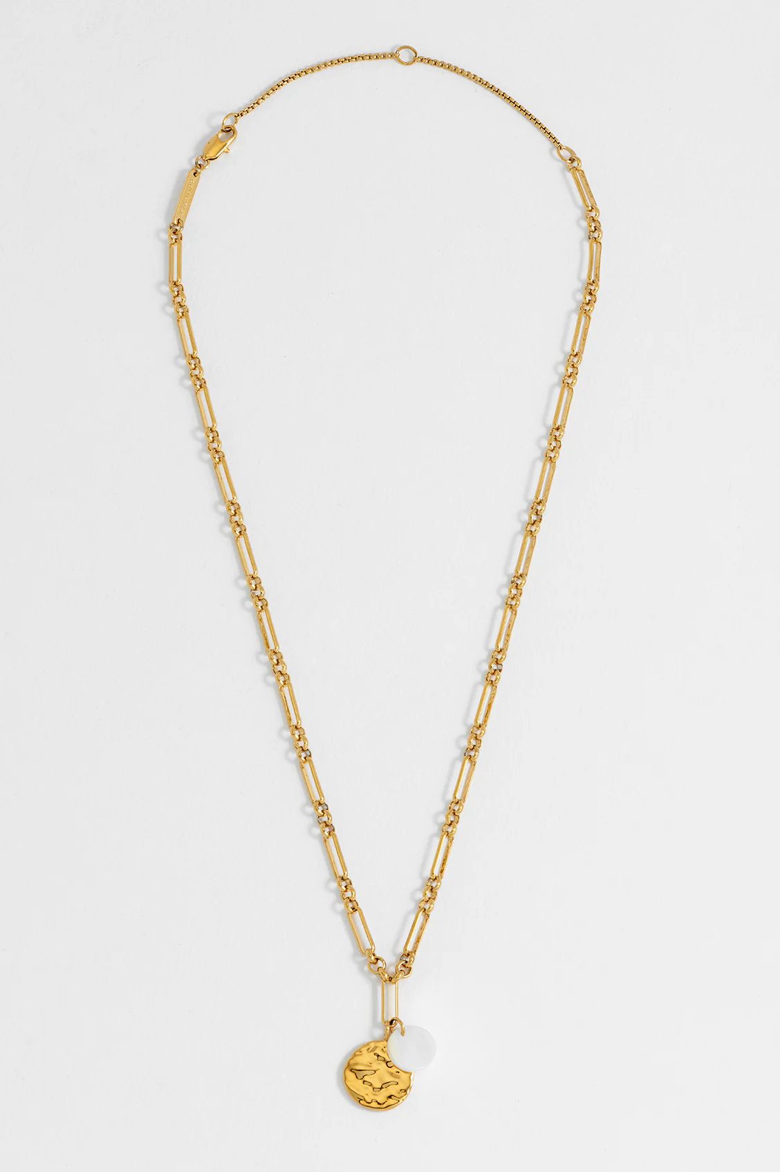 Coin and Pearl Charm Necklace
