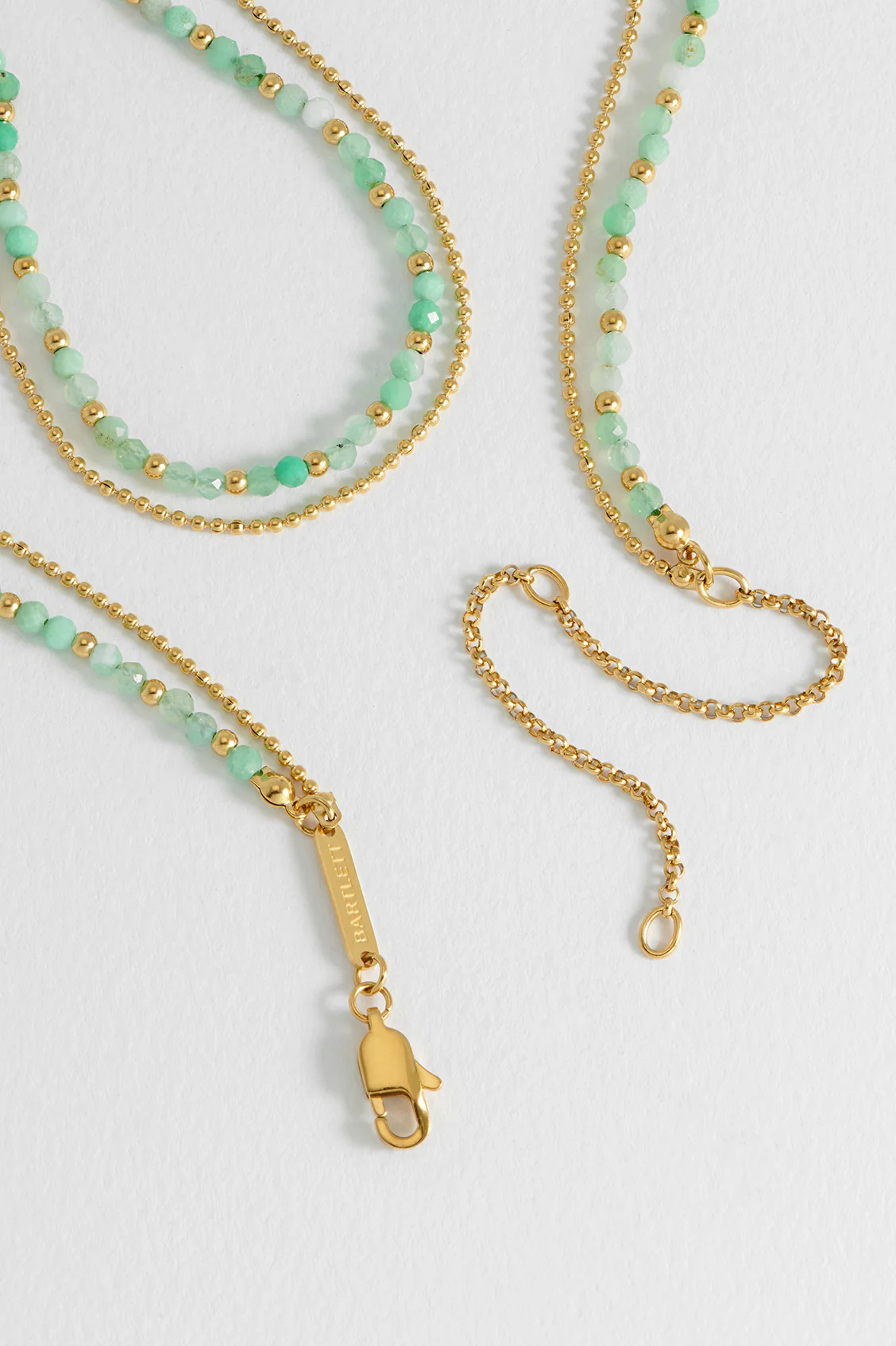 Faceted Green Chalcedony Duo Necklace - Image 5
