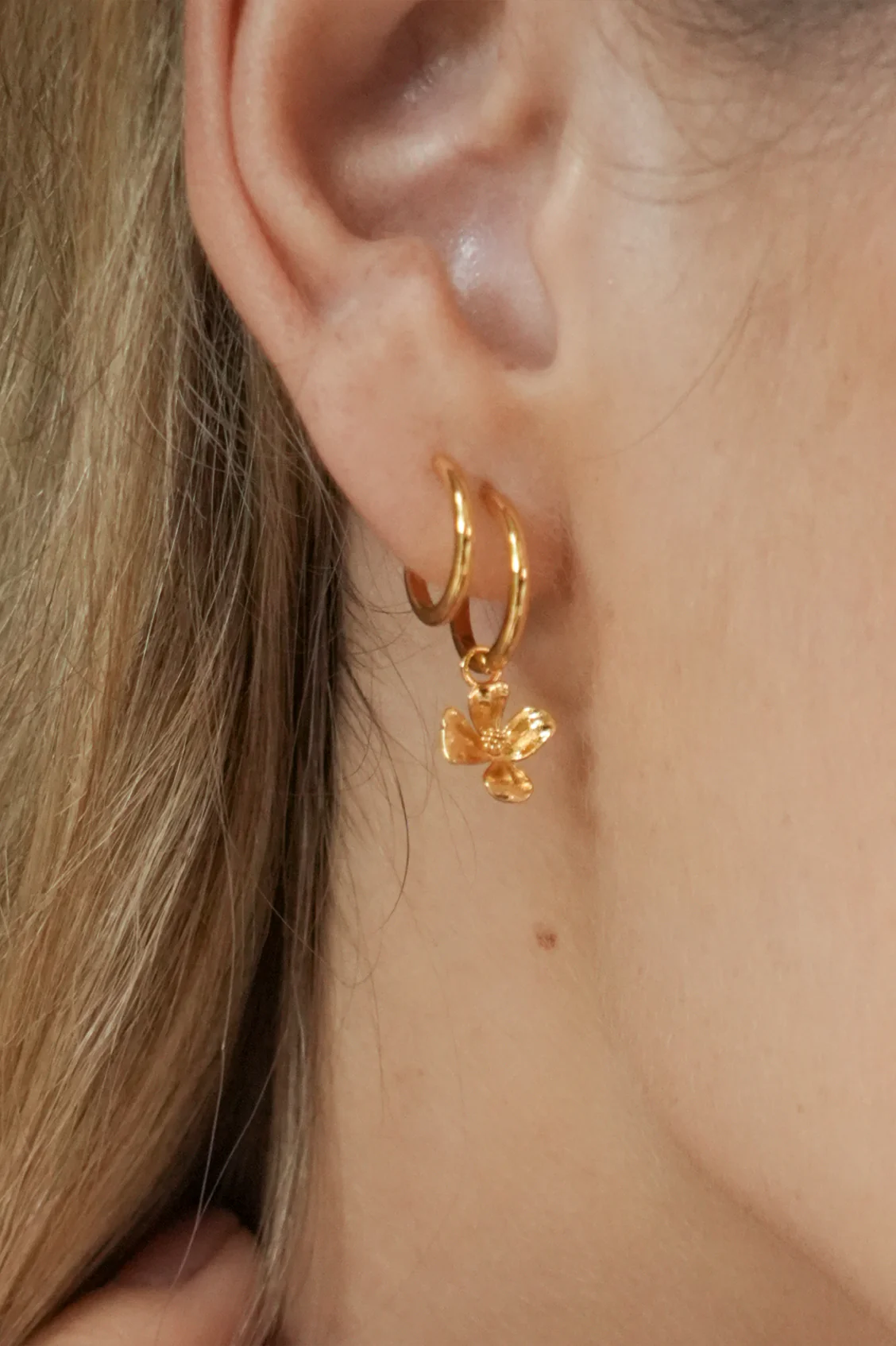 Flower Charm Illusion Hoops - Image 2