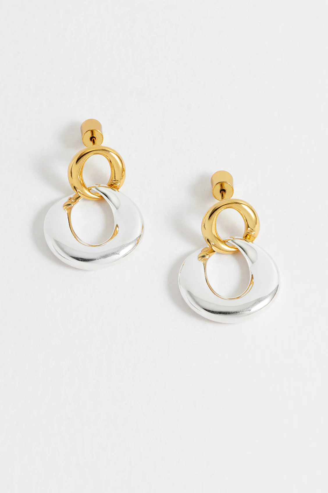 Gold And Silver Link Hoops