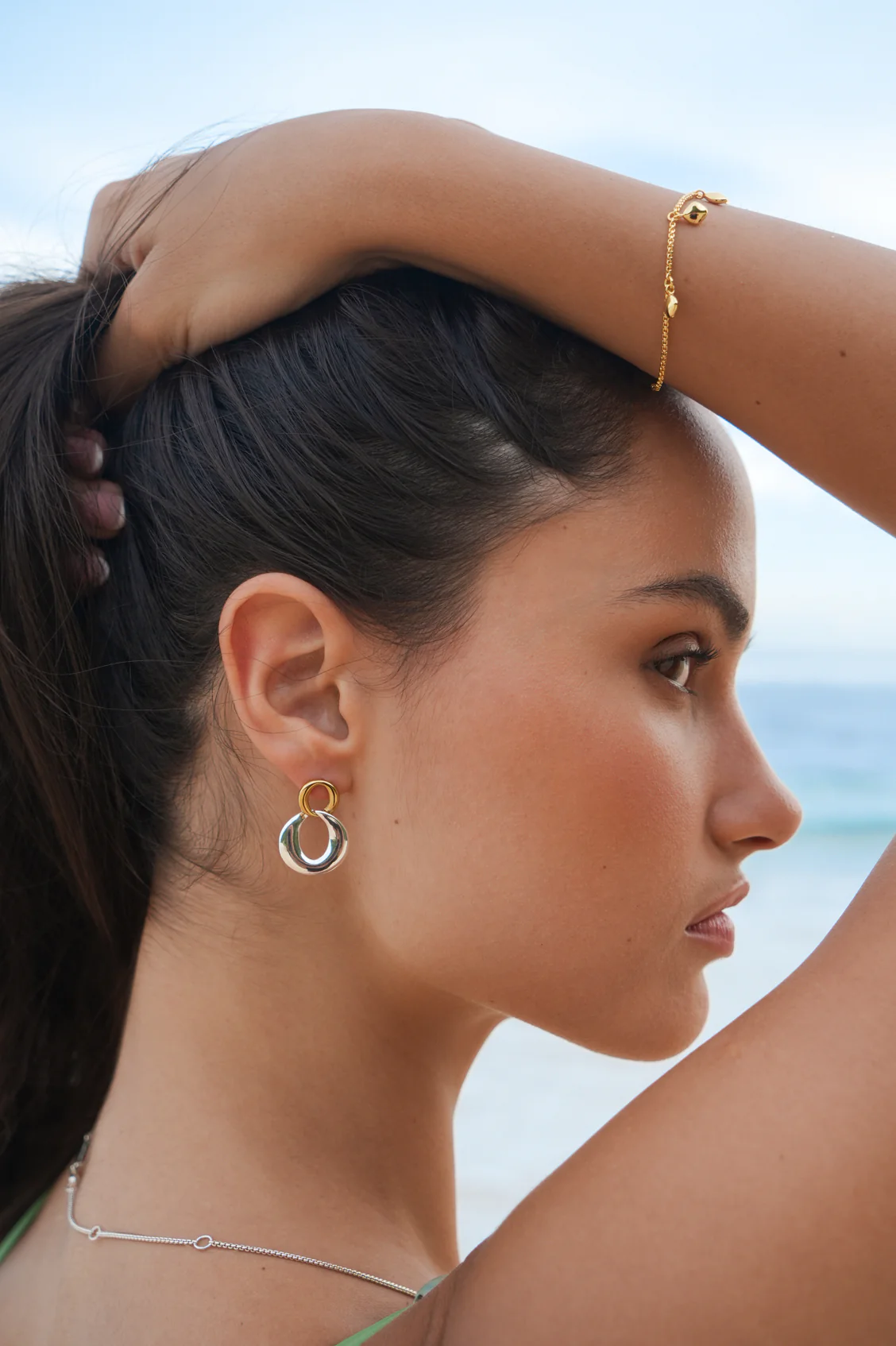 Gold And Silver Link Hoops - Image 2