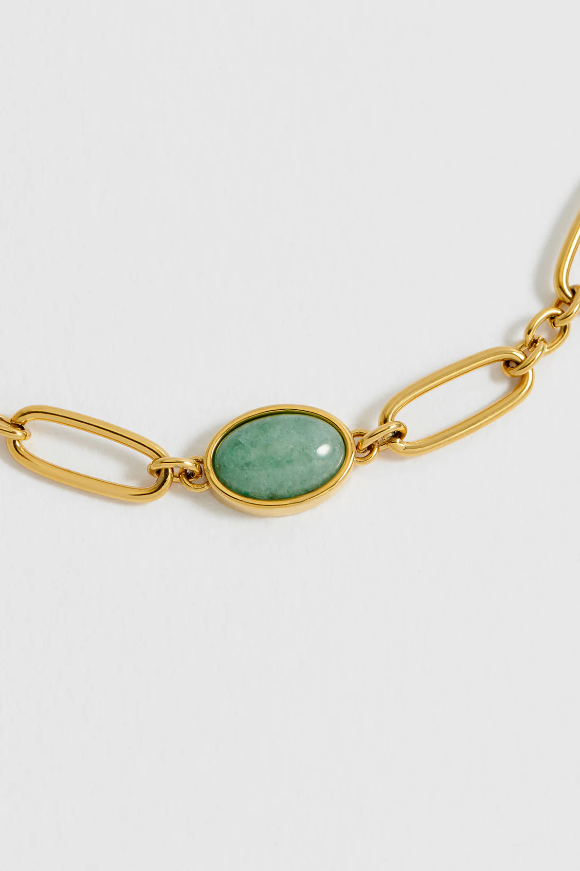 Green Aventurine Cabochon Chain Bracelet - Image 3