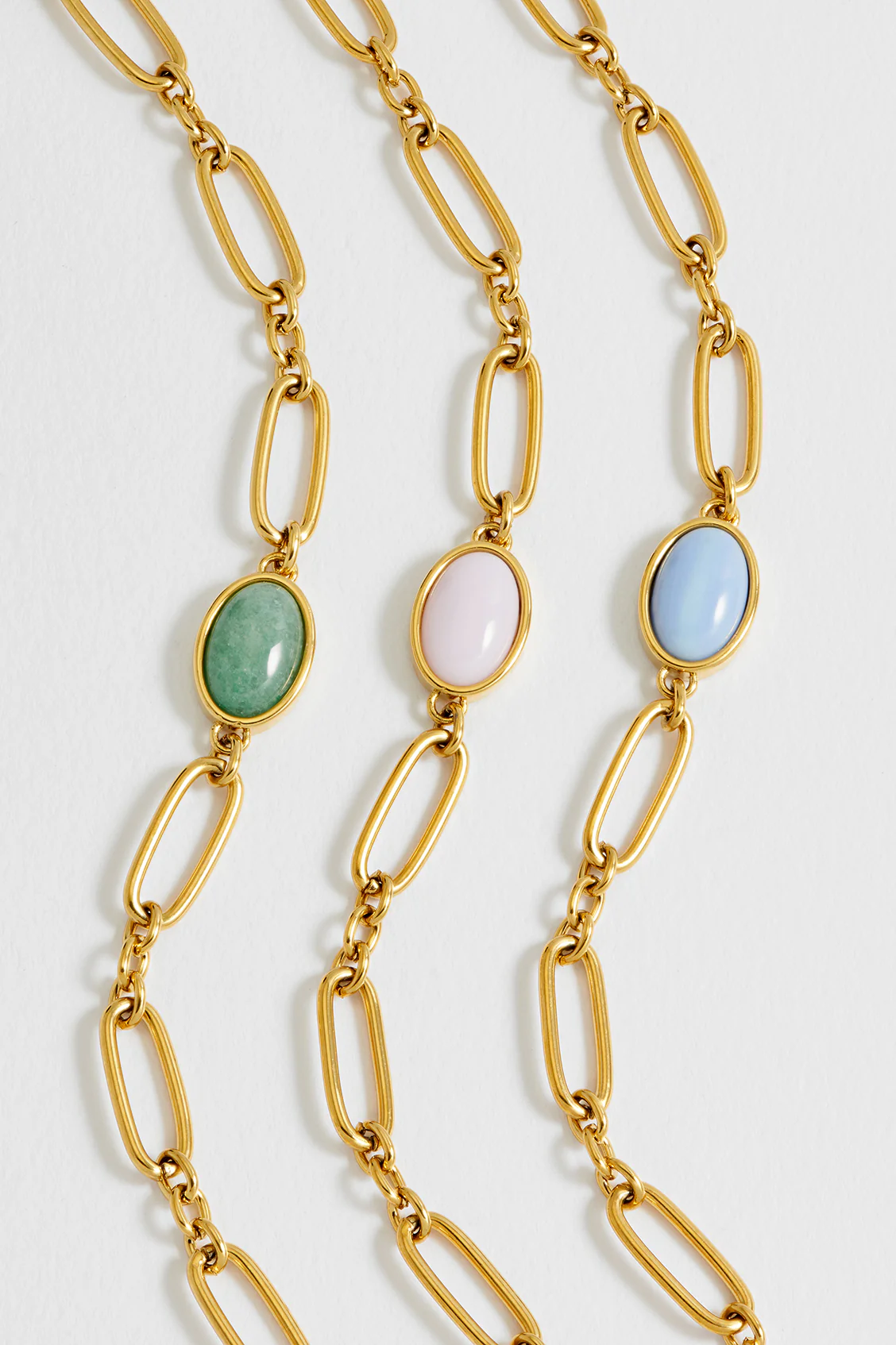 Green Aventurine Cabochon Chain Bracelet - Image 4
