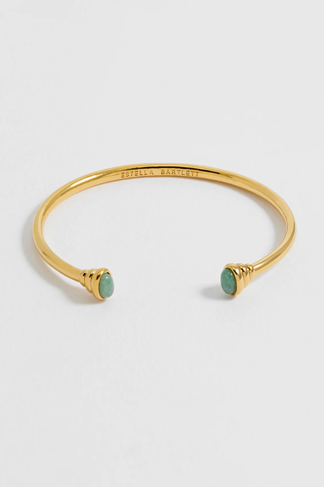 Green Aventurine Cabochon Open Bangle - Image 6